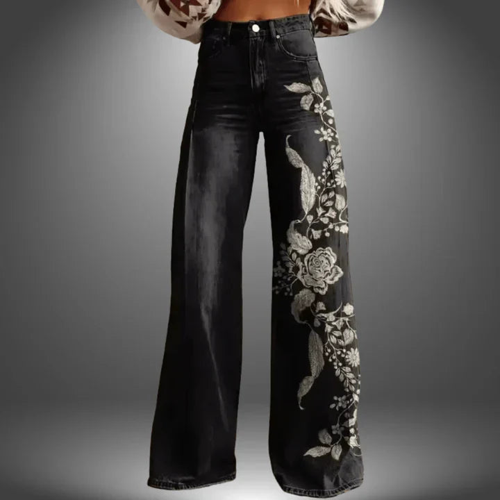 Olivia | Pantalon Premium à imprimé floral