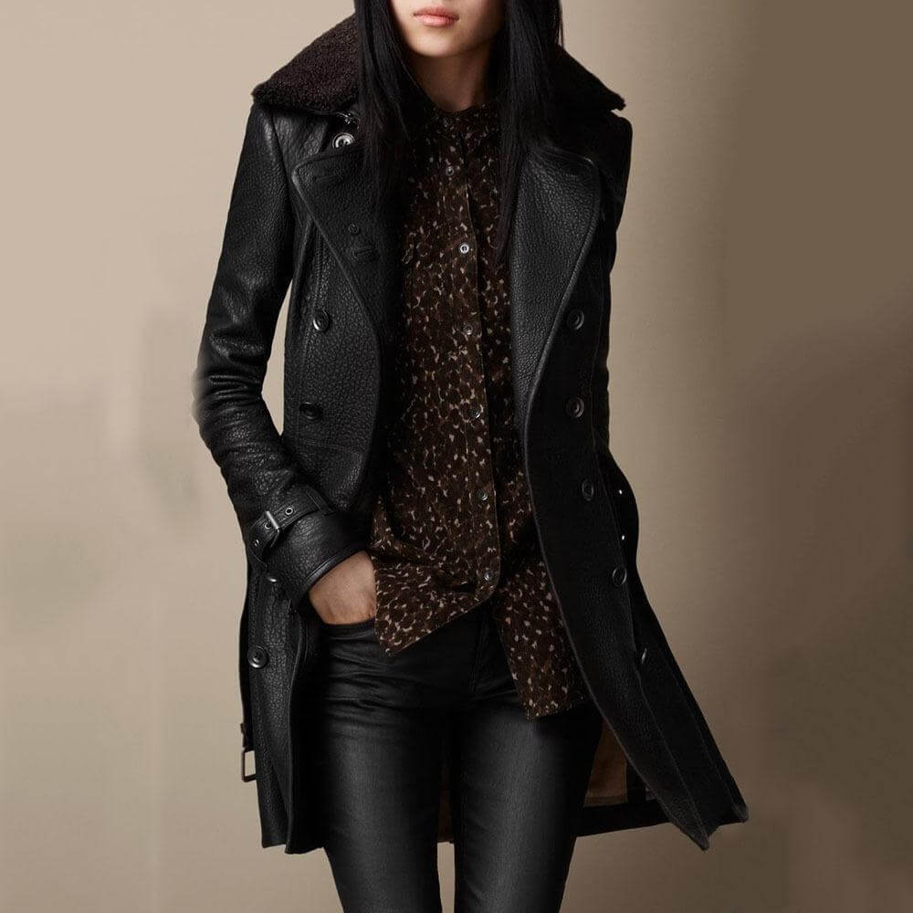 Lisa | Manteau 3/4 en cuir raffiné
