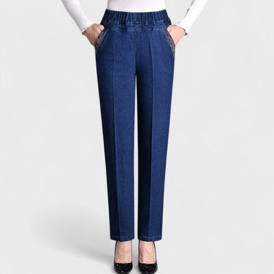 Maira – Jean femme avec poches latérales et taille élastique